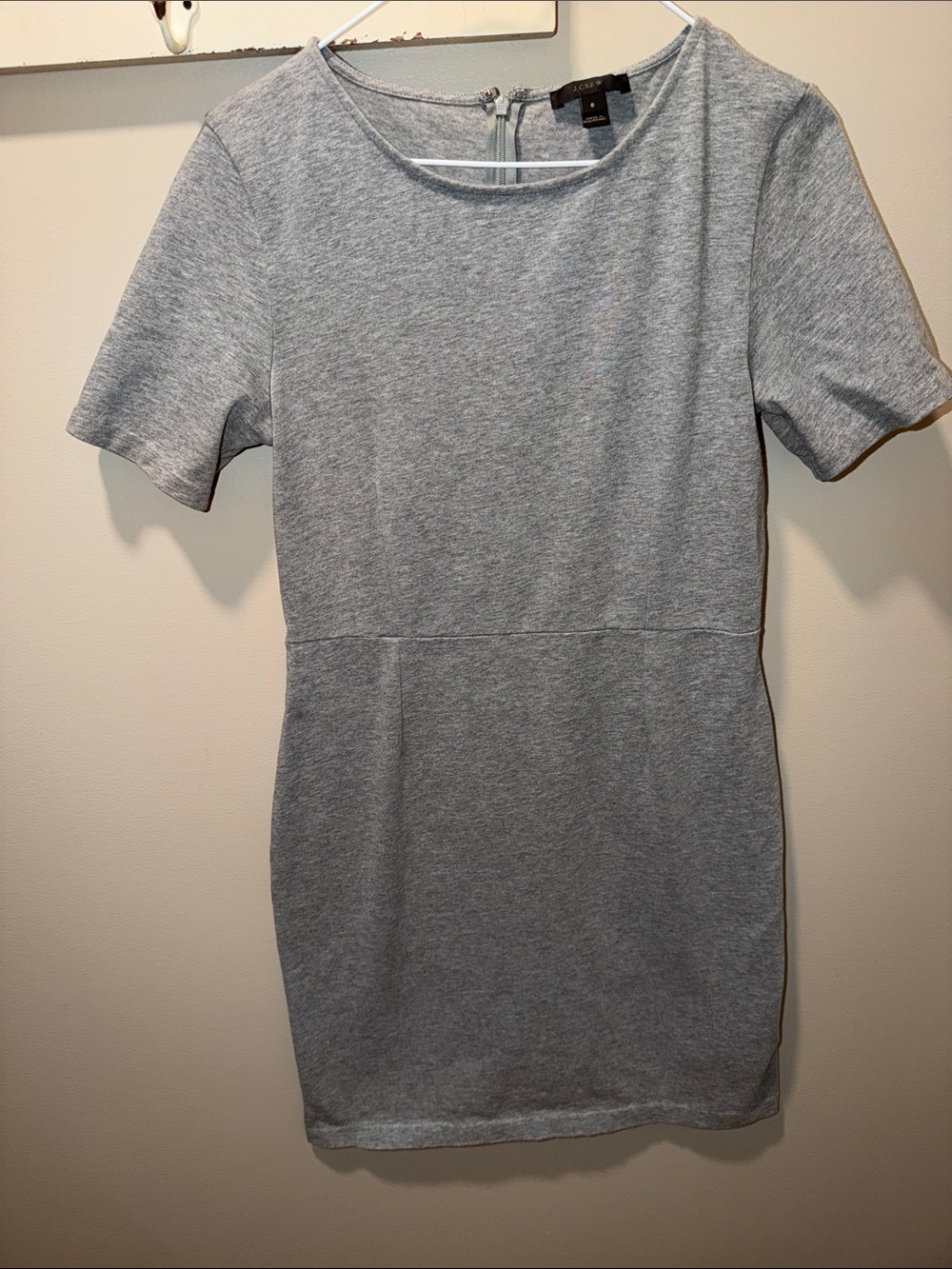 J.Crew Gray Short Sleeve Sheath Dress Size 8 Knee Length